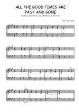 Téléchargez l'arrangement pour piano de la partition de All the good times are past and gone en PDF